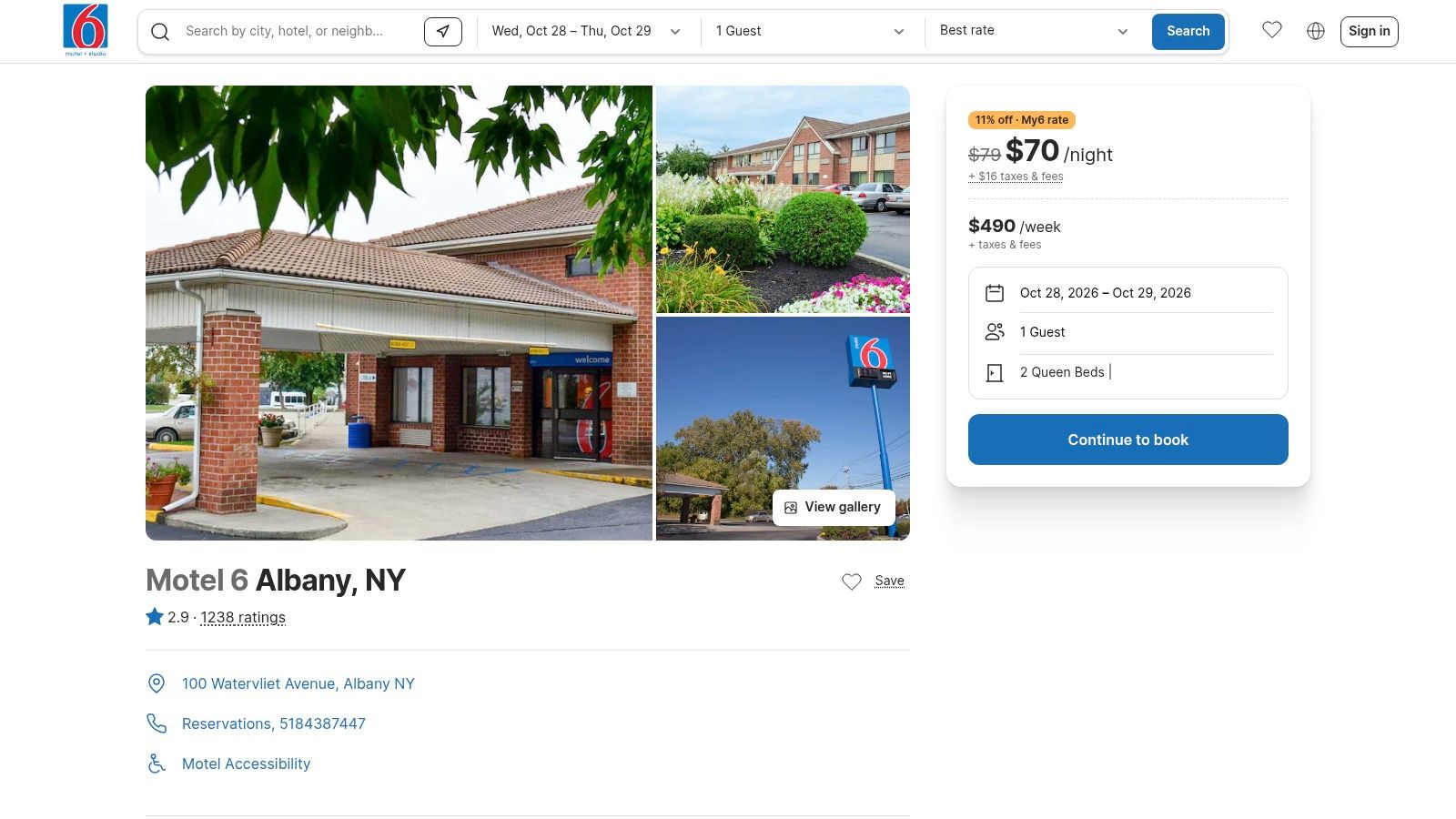 Motel 6 Albany, NY, Airport
